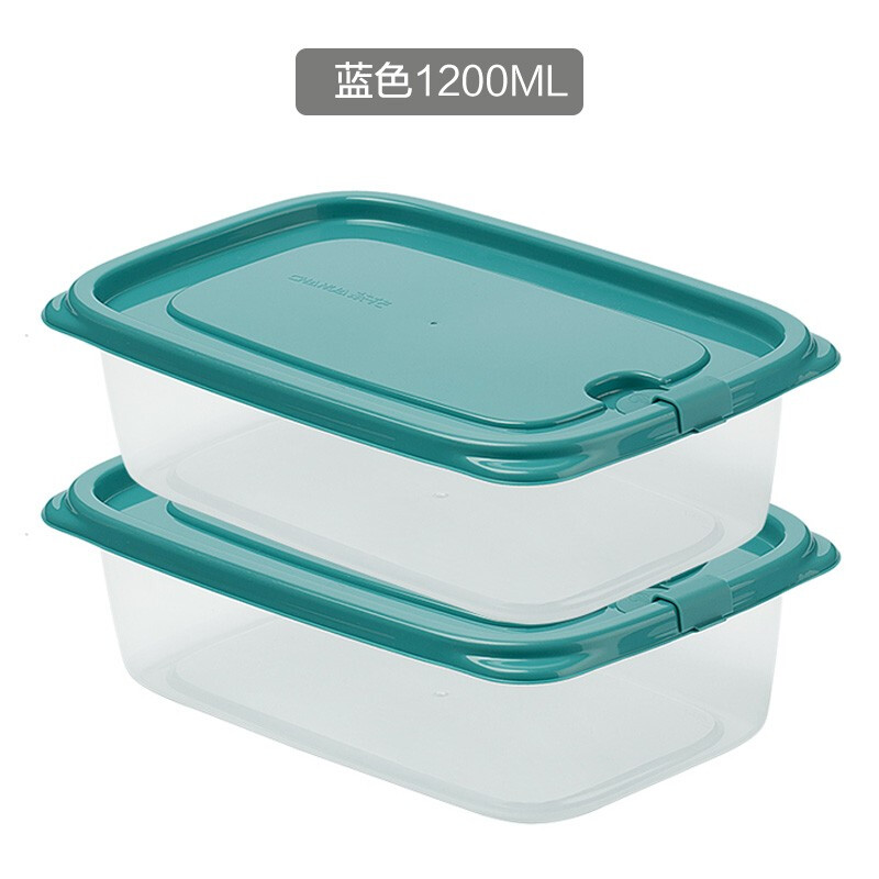 茶花贝格保鲜盒塑料冰箱保鲜盒家用水果蔬菜收纳盒微波炉饭盒 蓝色2个装-1200ML长方形 仅售15.9元 茶花贝格保鲜盒塑料冰箱保鲜盒家用水果蔬菜收纳盒微波炉饭盒 蓝色2个装-1200ML长方形 仅售15.9元