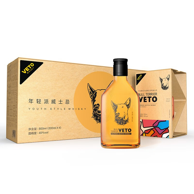 牛头梗(veto)苏格兰原瓶进口威士忌 进口洋酒调和高地麦芽烈酒40度