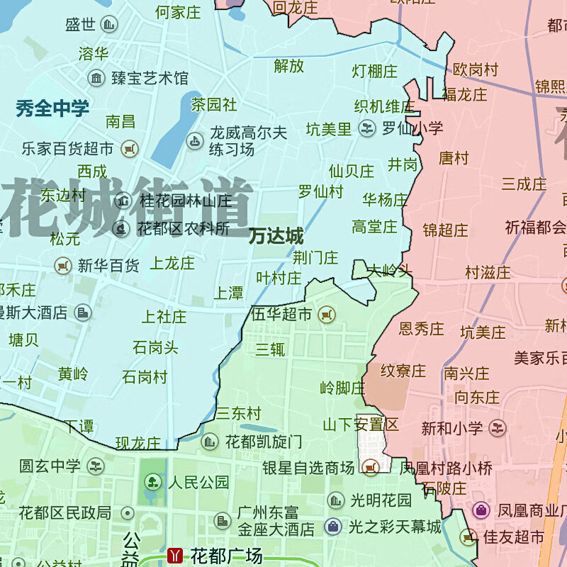1米贴图广州市行政交通墙贴新款现货 花都区地图 花都区地图