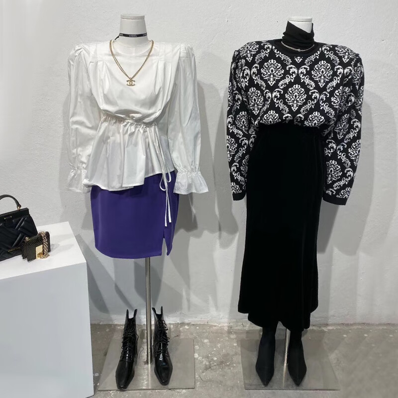 艺莉平肩模特道具半身女人台婚纱架韩国设计服装店橱窗模特架子展 无