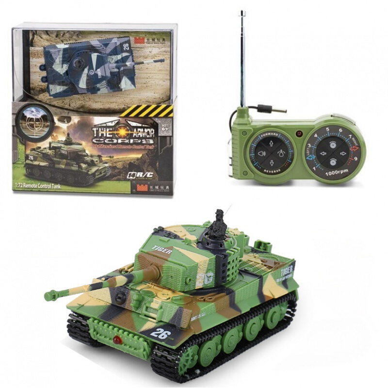 遥控装甲车模型小q版玩具坦克车履带行走迷你遥控车超小仿真99虎式t34
