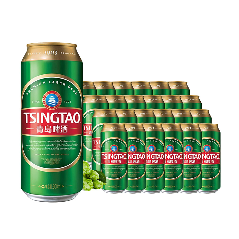 青岛啤酒(tsingtao)经典(1903)10度500ml*24听 大罐整箱装 口感醇厚