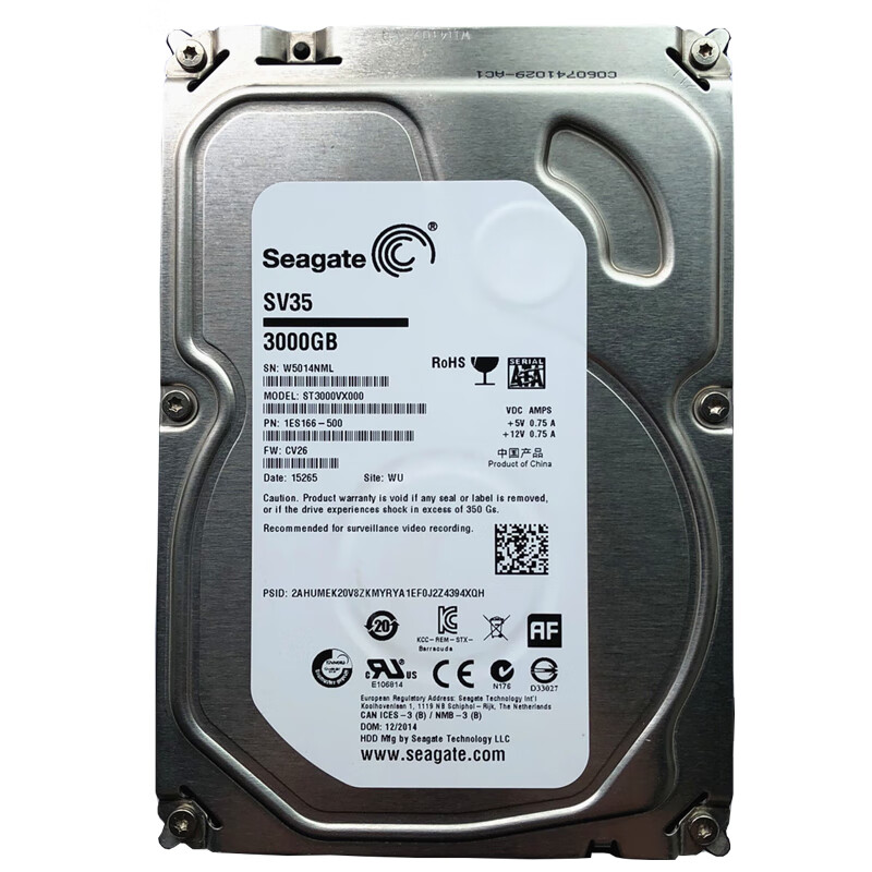 希捷3t台式机械硬盘st3000vx000 3tb海康大华录像机专用监控硬盘