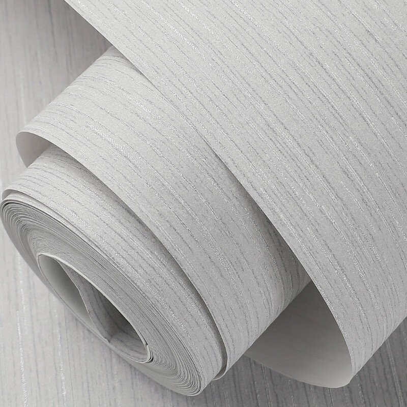 菲罗简约细条纹素色灰色无纺布墙纸 客厅卧室背景墙酒店工装刷胶壁纸