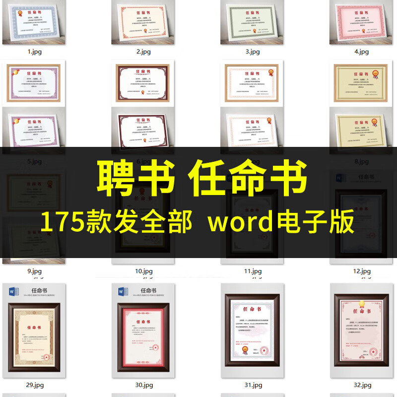 聘书word模板结业奖状聘任书任命书聘请书电子版证书文档打印用 标准