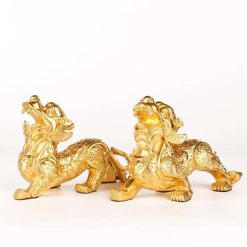 彩虹鸟贴金全铜貔貅摆件一对客厅铜貔貅店铺聚财纳财家用玄关摆件