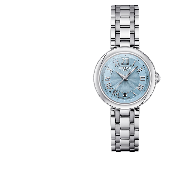 天梭（TISSOT）瑞士手表女嘉麗小美人系列明星同款石英表女士腕表送女友送老婆 T126.010.11.133.00淺藍(lán)盤鋼帶