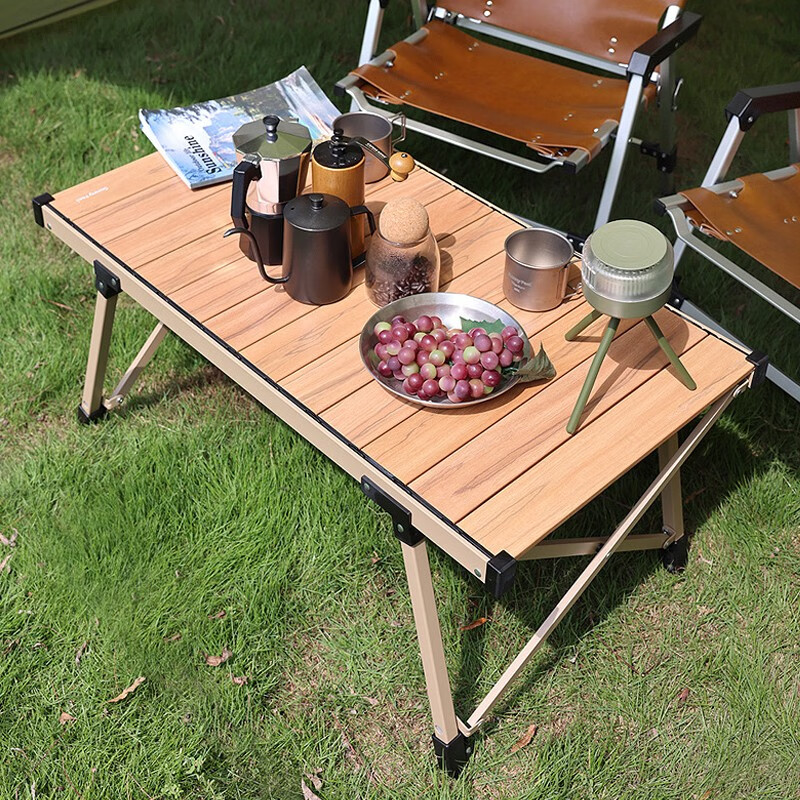 sunnyfeel山扉 升降铝合金蛋卷桌 折叠桌 便携户外桌 露营桌子 野餐