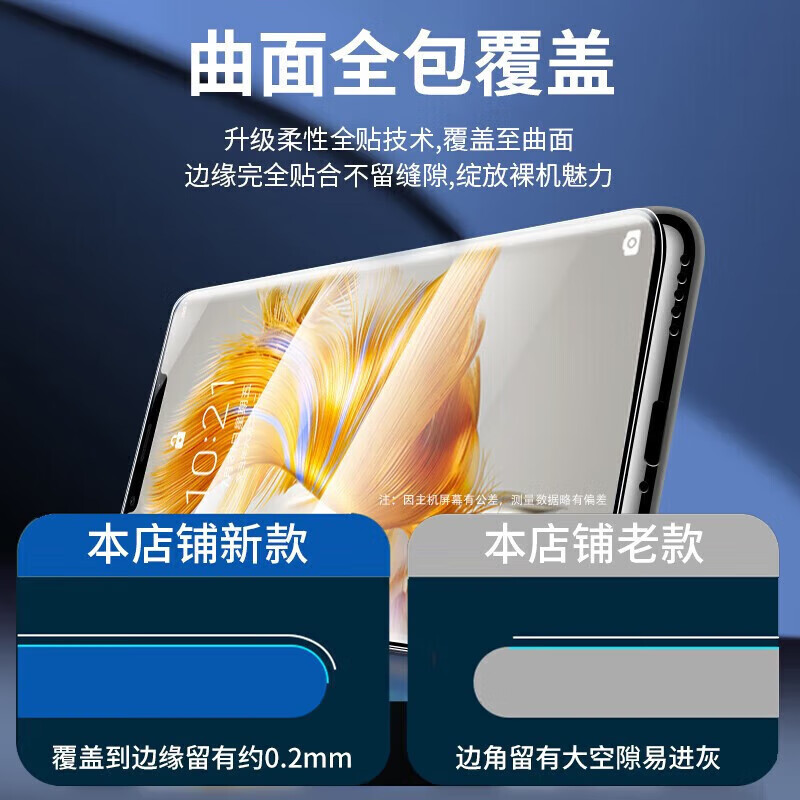 舟壳 适用 华为Mate50Rs保时捷设计钢化膜曲面全屏覆盖UV防爆玻璃高清磨砂防偷窥防指纹水凝软膜 (高清)双曲屏钢化膜 1片装
