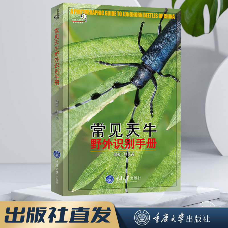 重庆大学科普书籍好奇心书系野外识别手册12册常见蜻蜓爬行动物蜘蛛蘑菇鸟类蜗牛天牛蝴蝶昆虫植物南方野花识别手册探寻自然的奥秘 常见天牛野外识别手册