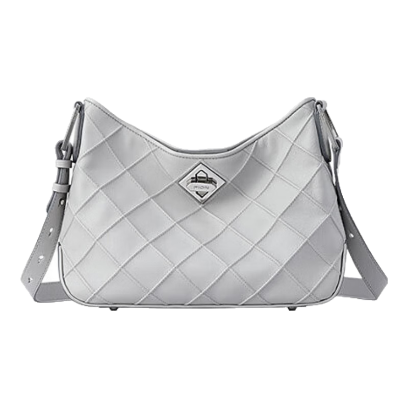 菲安妮（FION）hobo新款休閑單肩腋下高級牛皮女包情人節(jié)禮物 迷霧灰