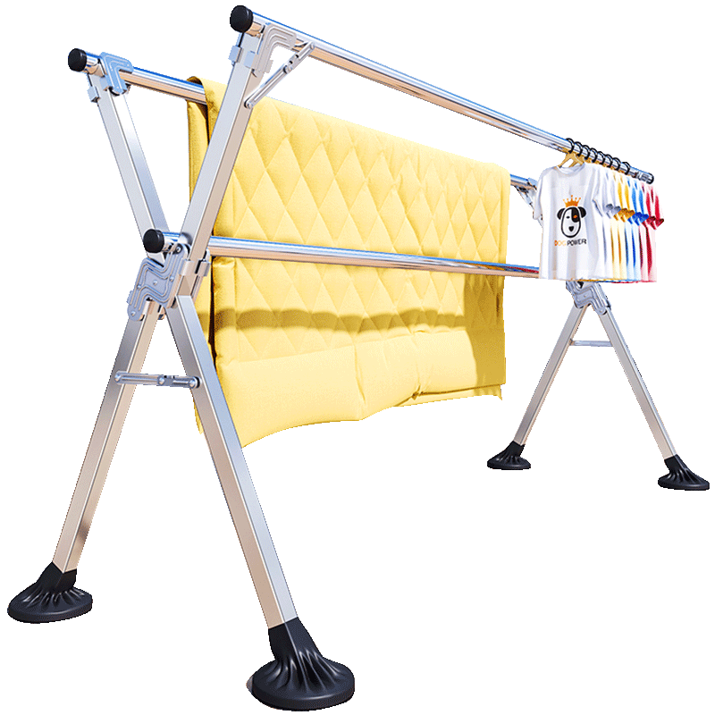 查询水天一方晾衣架落地阳台晒衣架可折叠伸缩晾衣杆不锈钢2米免安装历史价格