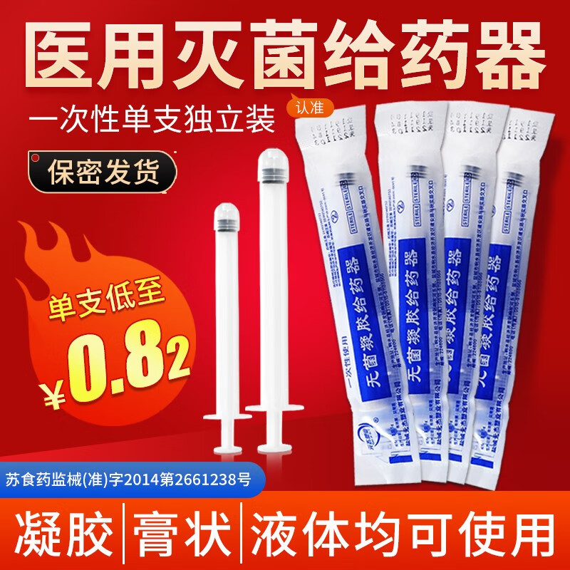一次性阴道给药器妇科医用无菌凝胶软膏液体私处上药塞药神器针管 3g