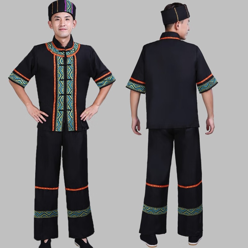 哈尼族服装少数民族苗族男装布依族布朗族舞蹈服装土家族彝族哈尼族