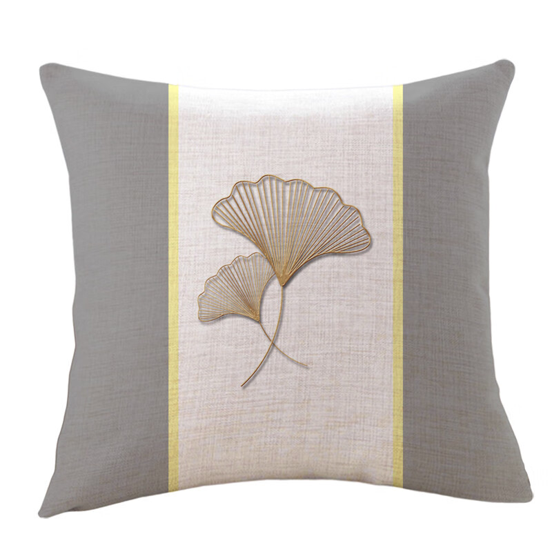 万燊简约现代唯美小清新银杏客厅沙发抱枕卧室床头靠背靠垫午睡趴趴枕 I款 60X60CM(枕套加枕芯）