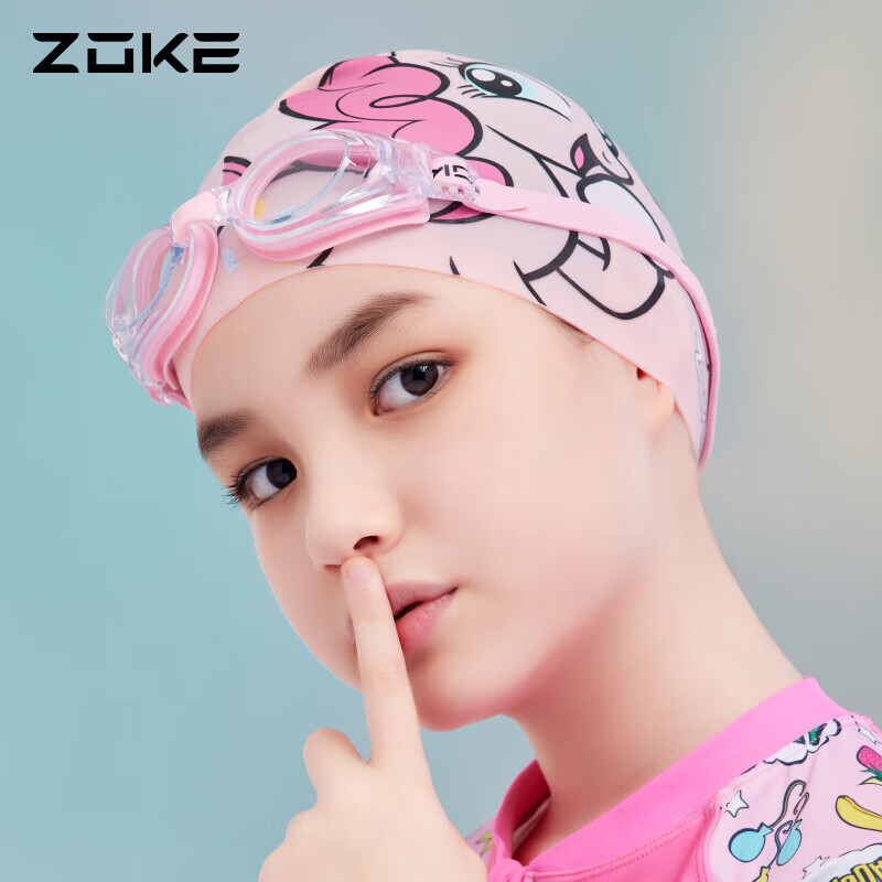 洲克zoke儿童泳镜高清防水防雾撞色男女童青少年游泳游泳镜622502107