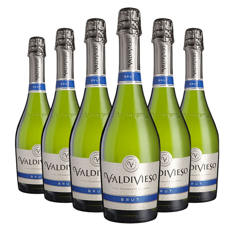 瓦帝维索（VALDIVIESO）智利名庄原瓶进口12度 天然高泡干型起泡葡萄酒2023年份 整箱装750mL*6