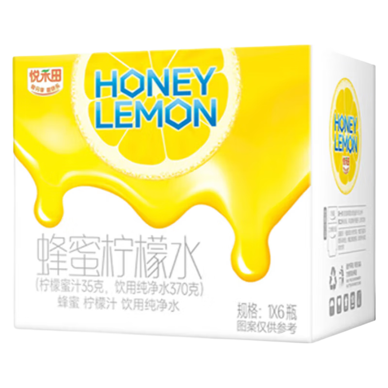 悦禾田柠檬蜂蜜水405g*6瓶整箱装分离式水果蜜汁便携拧盖饮料