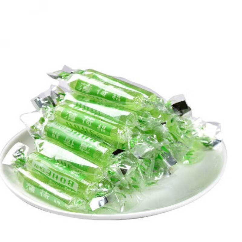【1000g】两斤老式绿色薄荷棍糖