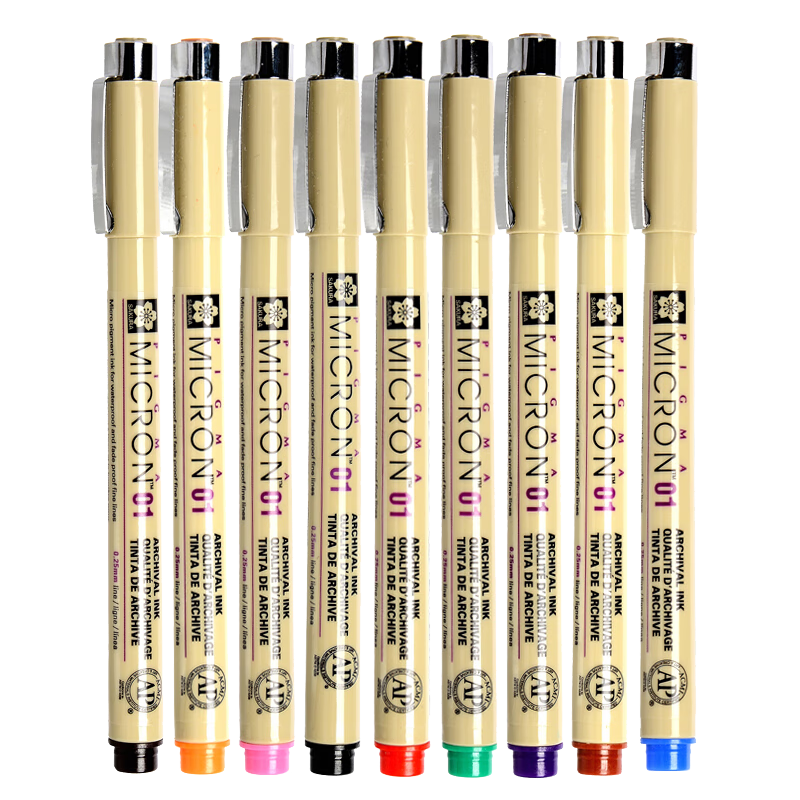 ӣSAKURAձɫܱʹ߱ǩֱʻͼˮ 01ȫ9֧װ ʷ0.25mm