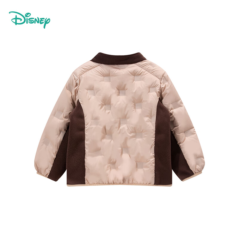 迪士尼（Disney）童装男女儿童红色新年卡通轻薄90白鸭绒羽绒服休闲保暖外套冬季 【90白鸭绒】咖色 120 （建议4-6岁身高110-120cm)
