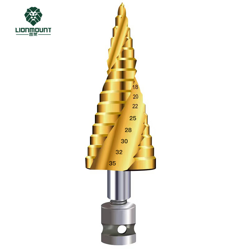 雷蒙电动扳手宝塔钻头不锈钢打孔阶梯钻金属风炮转换头开孔器6-35mm