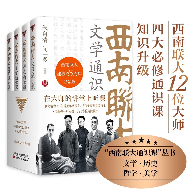 西南联大通识课（共4册）冯友兰、朱光潜等12位大师各呈所能，集文学、历史、哲学、美学四大基础通识课。怎么看?