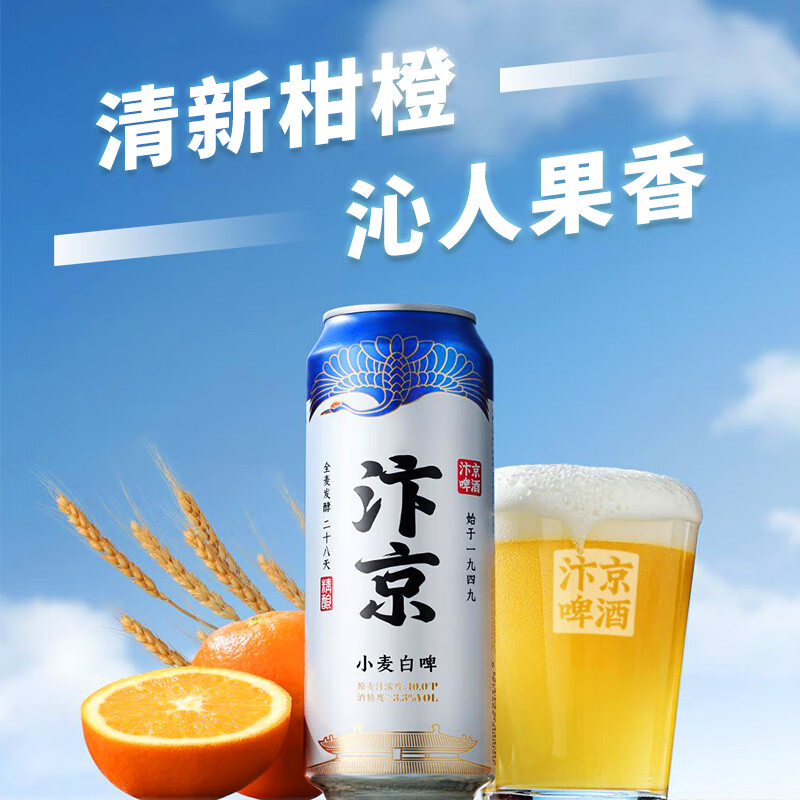 汴京全麦芽精酿啤酒 河南国产啤酒 送礼可选精酿原浆和精酿白啤 精酿白啤 500mL 12罐 整箱装