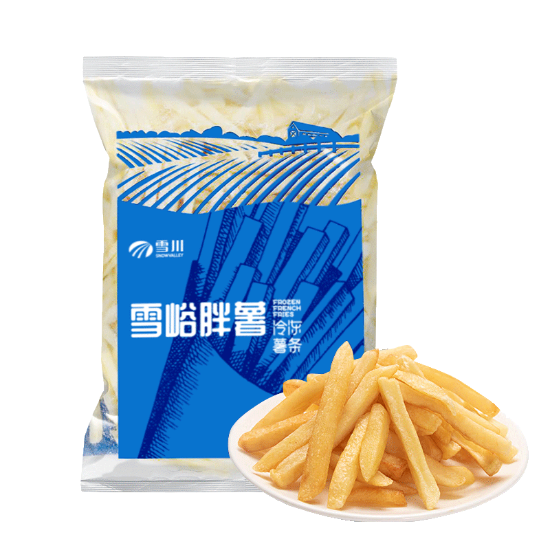 雪川食品（Snow Valley）3/8冷冻粗薯条半成品  2kg/袋原味空气炸锅食材速食预制菜