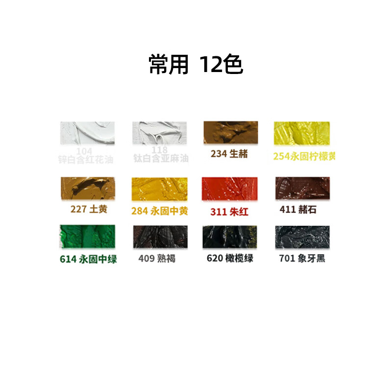 荷兰rembrandt伦勃油画颜料艺术家级油彩颜料 肉色常用12色 40ml单支