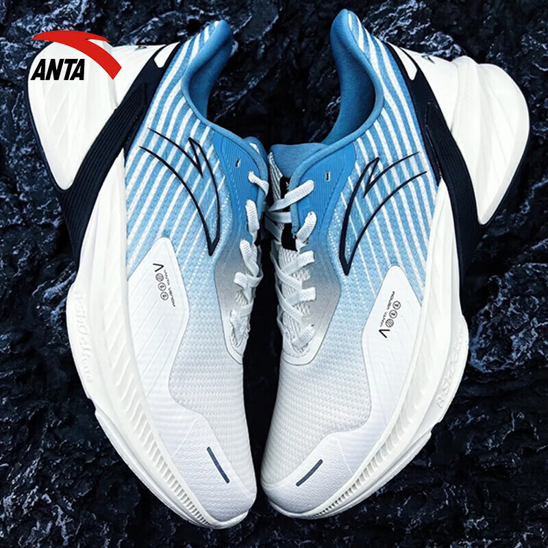 安踏(anta)男鞋毒刺4代运动鞋子城市防滑男士透气软底网面跑步鞋 象牙