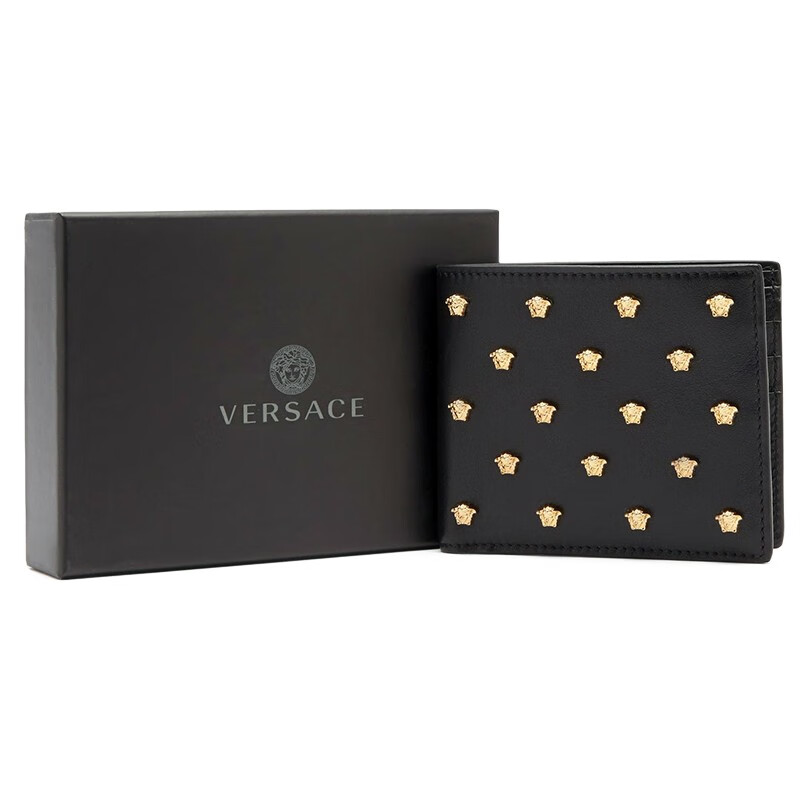 范思哲(versace)男士牛皮金属美杜莎头像短款钱包钱夹 dpu2463 dvtmed