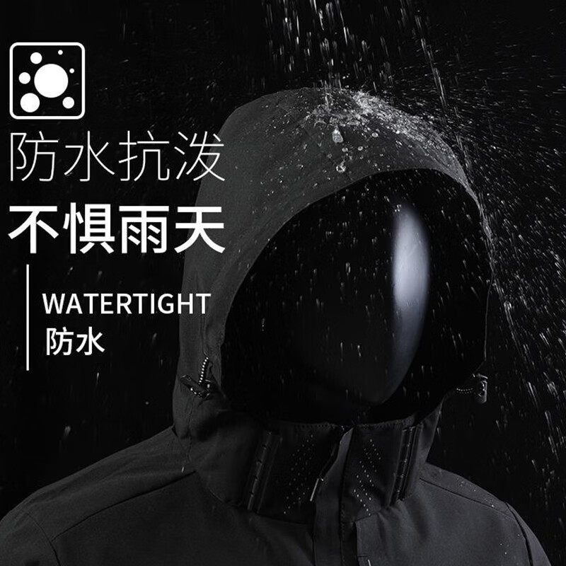 NASA RHUDE户外冲锋衣男女情侣款春秋款单层百搭连帽防风防水可团购夹克外套 女款黑色(单层) L