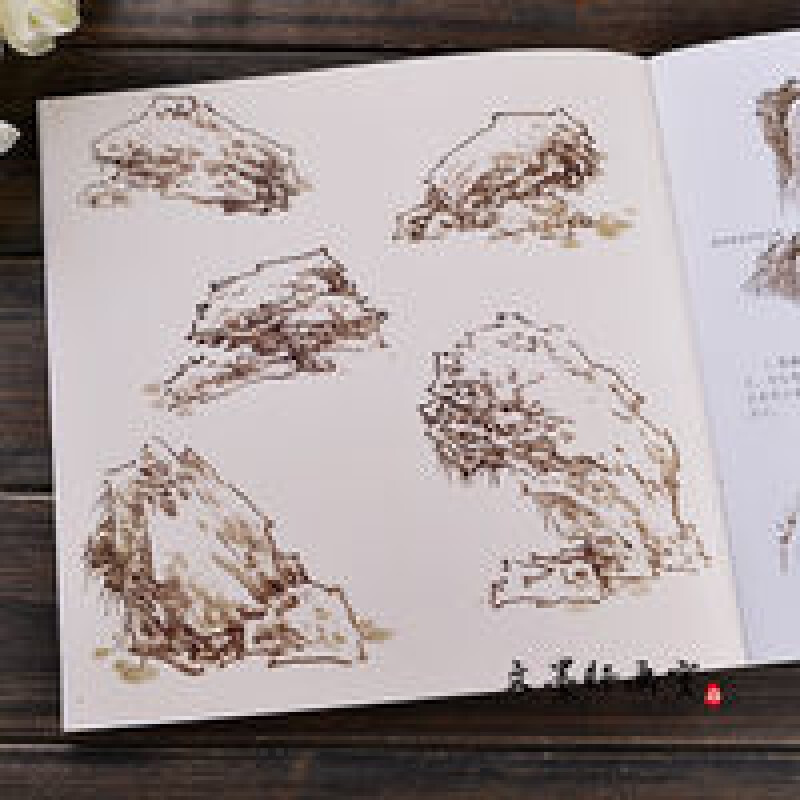 学画宝典 山石 中国画技法/林之本/写意山水的画法步骤 画谱图集 学画