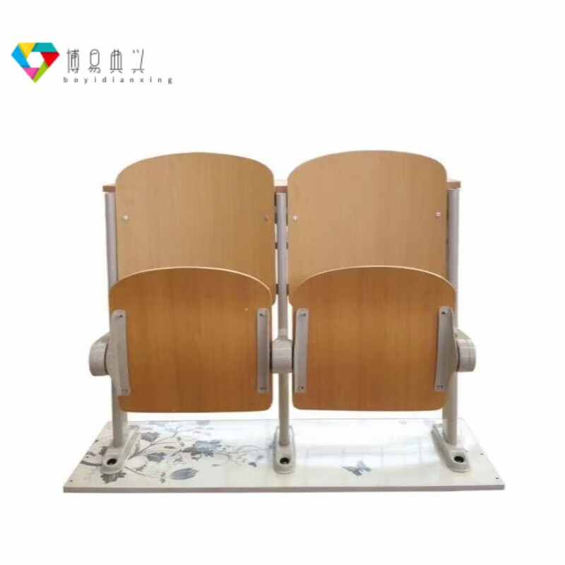 连排椅实木礼堂椅翻板椅硬座学校联排座椅 普通款不带桌板一个座位