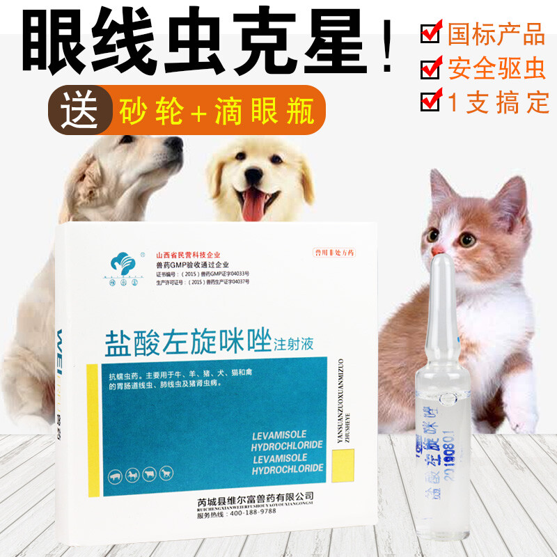 注射盐酸犬猫咪宠物狗狗眼线虫滴眼液 1盒(图片产品直接滴眼睛看清楚