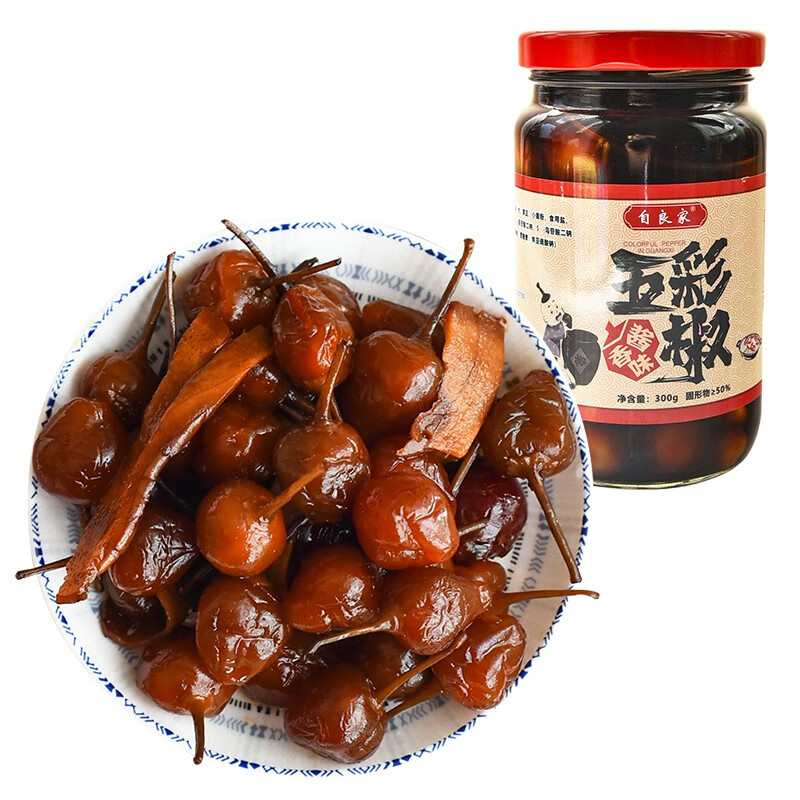 广西七彩泡椒 酱香五彩椒300g 酱油酱泡七彩椒灯笼椒泡椒新鲜腌椒