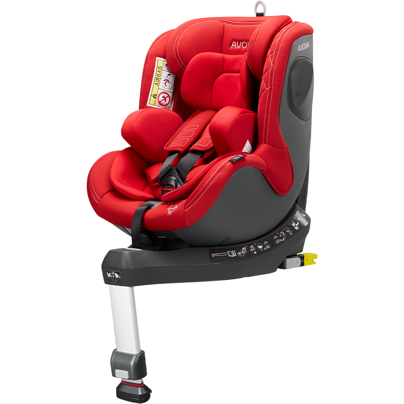 AVOVA德國進(jìn)口兒童安全座椅汽車(chē)用0-4歲嬰兒寶寶椅360度旋轉斯博貝2 楓葉紅