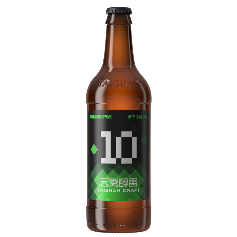 泰山原浆啤酒10度云雾醇香精酿啤酒整箱 450mL 6瓶 整箱装