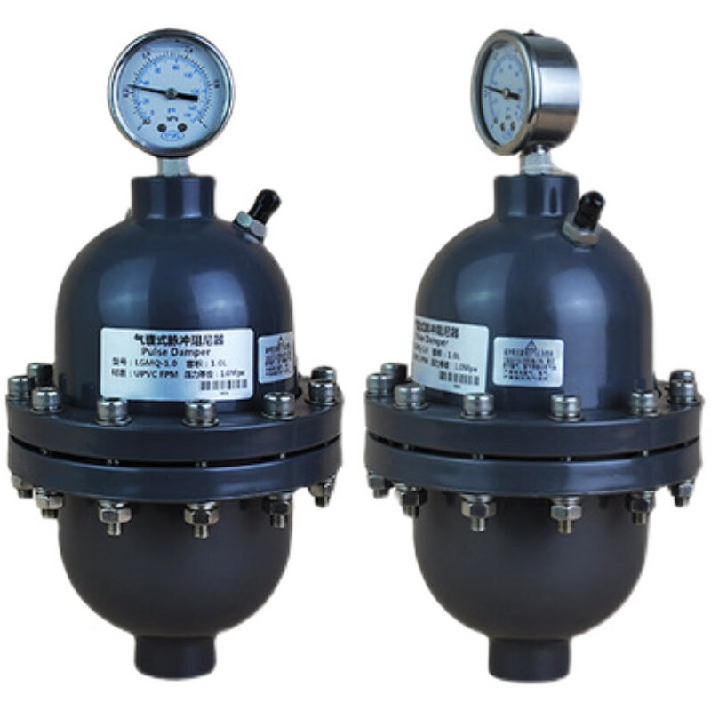 pvc气囊式脉冲阻尼器 upvc空气室式脉冲压力表塑料缓冲均流器25 dn15