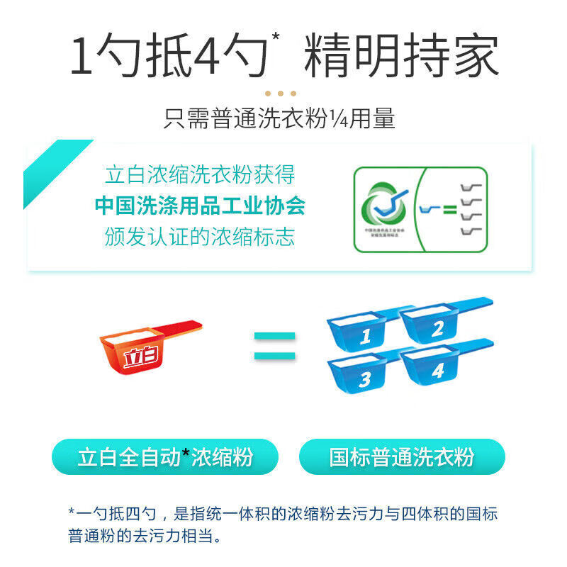 立白全自动浓缩洗衣粉 浓缩粉515g*2袋+粉35g*2
