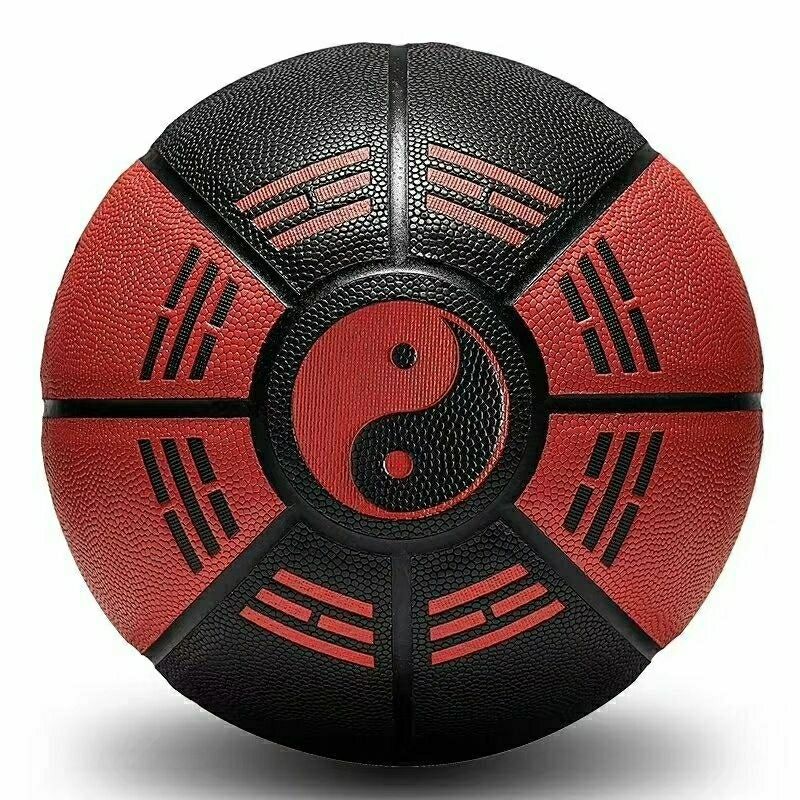 锐力狗黑白太极八卦篮球室内外球软皮耐磨军哥篮球个性学生七号球 黑