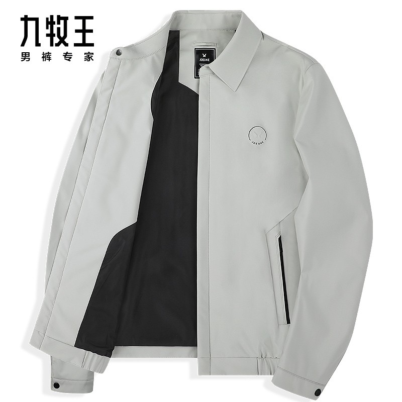 九牧王行政夹克男2024春季商务干部领导爸爸装防风中年男装休闲外套男