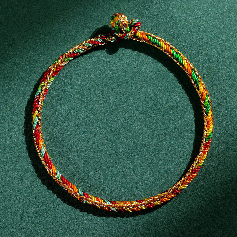 五彩绳手工编织手链小粽子男女儿童款国潮手绳 彩绳 安康款 【素圈】