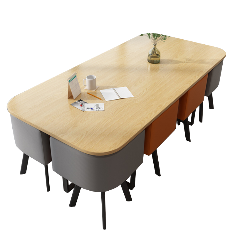 AEY 办公室会议桌组合简约现代职员12人轻奢长方形洽谈桌椅 2.4*1m一桌12椅