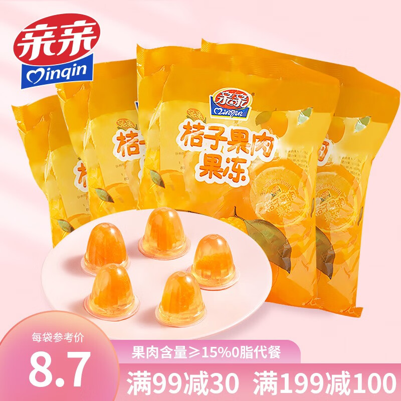 亲亲（Qinqin） 桔子果肉果冻 450g*4袋