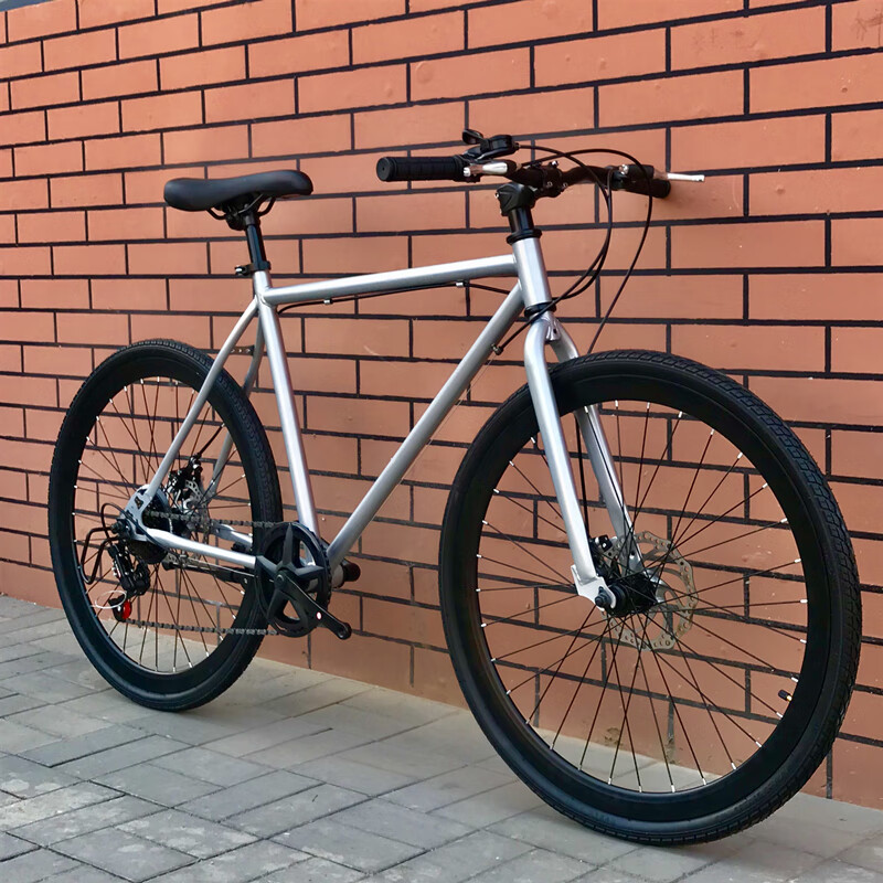 晳彩死飞变速自行车男女学生24寸26寸复古实心胎轻便女士通勤单车