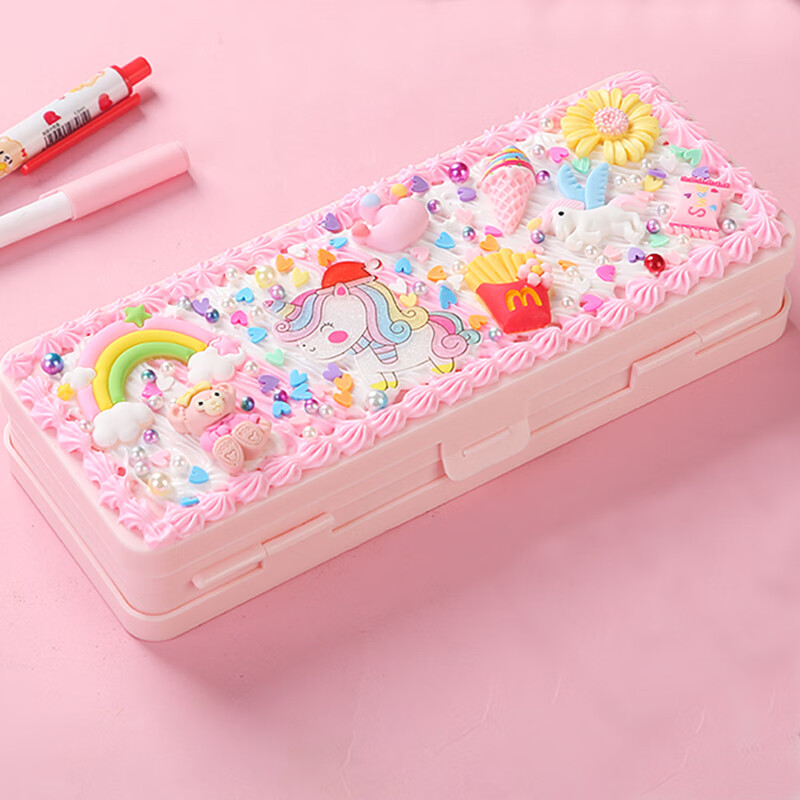 绿野客diy奶油胶材料包 新款儿童奶油胶文具盒手工diy材料包铅笔盒袋