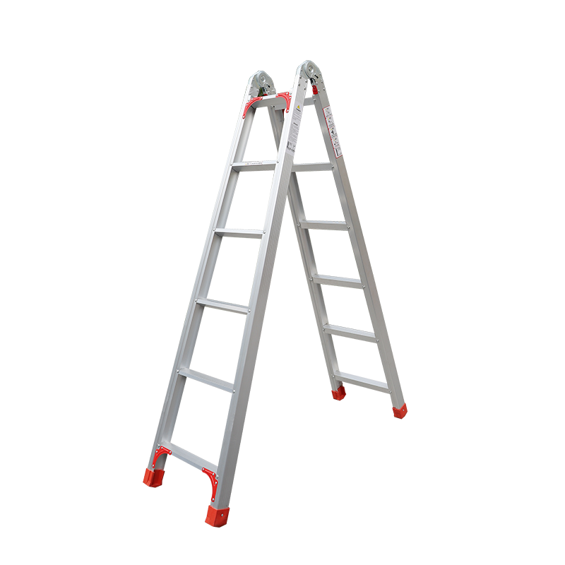 创硕 人字梯直梯两用家用梯折叠铝合金工程梯室内外楼梯凳多功能步梯加厚踏板梯子 铝合金六步工程梯2-4米