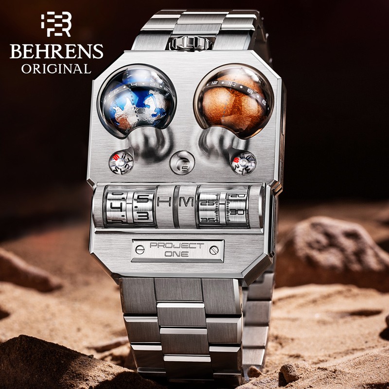 贝伦斯（BEHRENS） 计划一号系列国潮地球火星手表男机械表瑞士进口机芯全自动男士手表高档品牌腕表 贝伦斯-计划一号系列